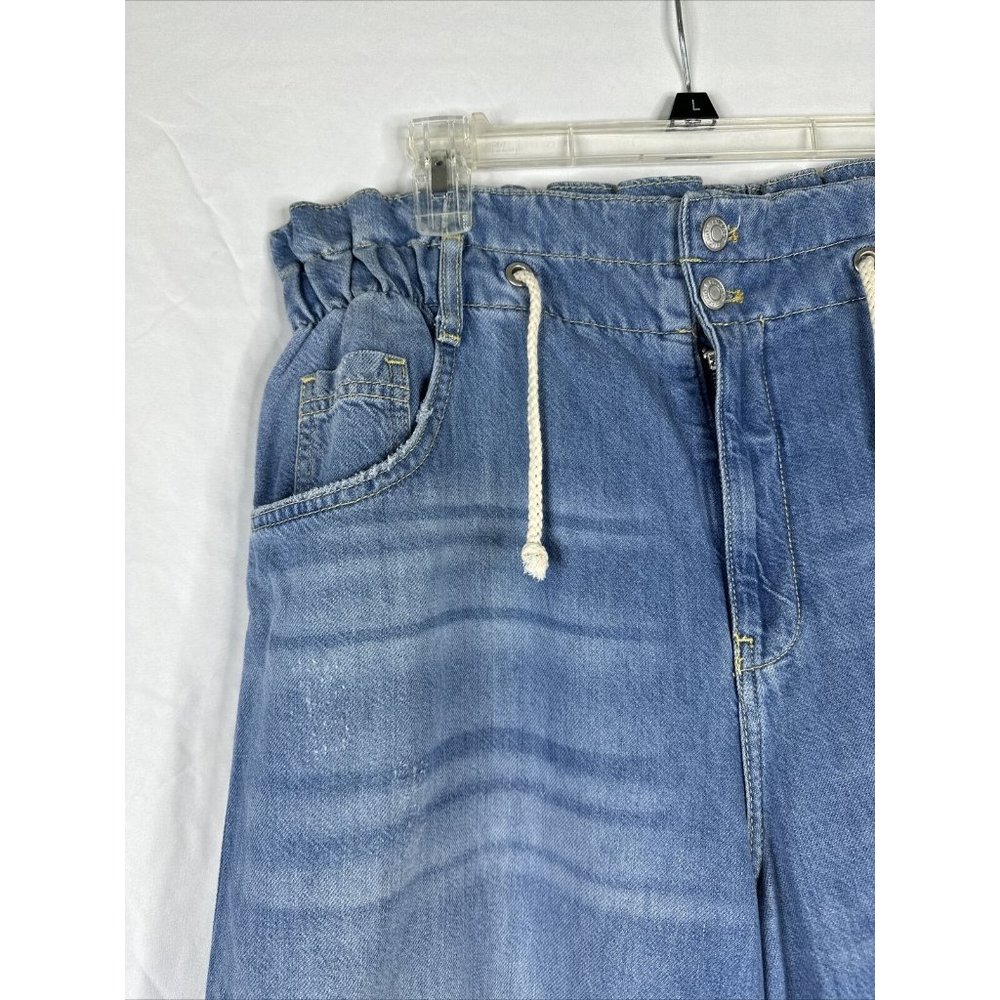 Pilcro Light Blue Paperbag Waist Wide Leg Jeans - Picture 5 of 16